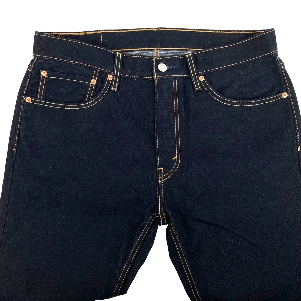 New Levis 512 Denim Jeans Men's 34 x 32 Dark Blue Taper Pants Cotton Blend, Fine